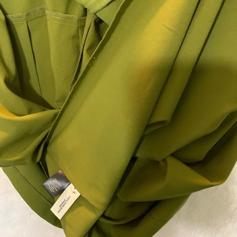 Ann Taylor Dress Womens Size 0 Green Sleeveless ￼￼￼ Pleated ￼Sheath Lined Dress - Picture 8 of 8